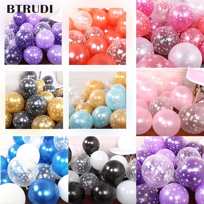 

BTRUDI 10Pcs birthday balloons Latex Helium Star balloon Thickening Pearl party balloon Party Ball kid child toy wedding ballons