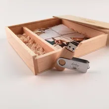 Wood Wooden Photo Album Box with usb 3.0 memory pen drieve (free logo fee)
