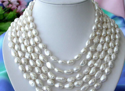 

Miss charm Jew2081 6ROW WHITE BAROQUE FW CULTURED PEARL NECKLACE