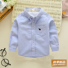 Новые весенние детские шаблон рубашка из чистого хлопка мультфильм вышивка детские с лацканами пальто для детей Высокое качество детская одежда