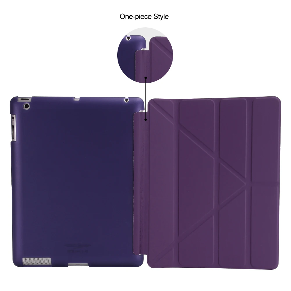 Новый Популярный чехол для Apple ipad 4 3 2 PU кожаный + TPU Мягкий умный 4|Чехлы планшетов и