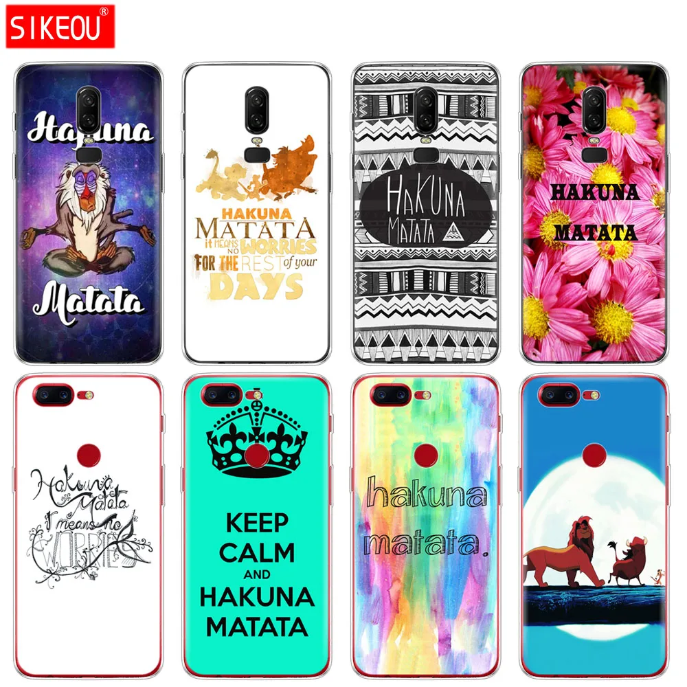 

silicone cover phone case for Oneplus one plus 6 5T 5 3 A3000 A5000 hakuna matata The Lion King