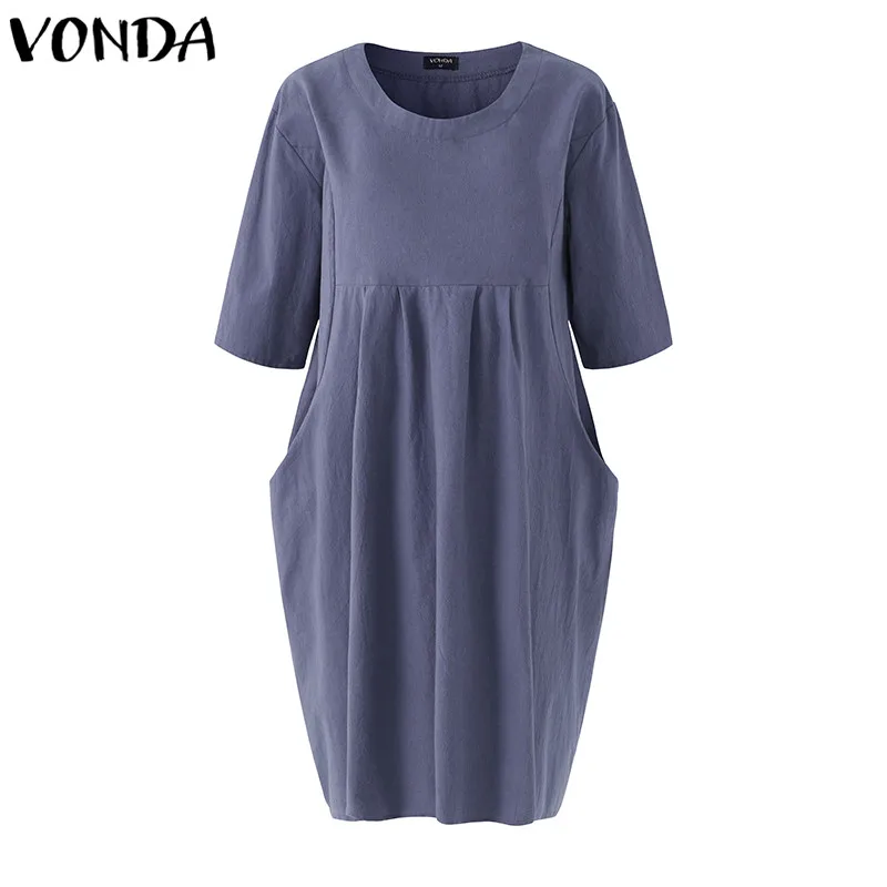 

VONDA Maternity Clothes 2019 Summer Blouses Shirts Women Pregnant Cotton Half Sleeve Casual Loose Solid Blusas Tops Plus Size