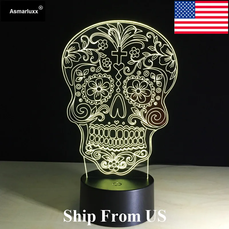 Asmarluxx skull 3d led lamp0005