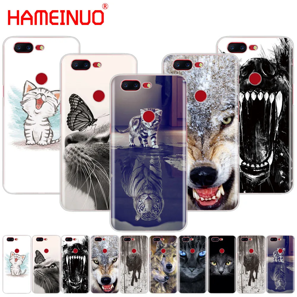 

HAMEINUO cat wolf animal cover phone case for Oneplus one plus 5T 5 3 3t 2 X A3000 A5000
