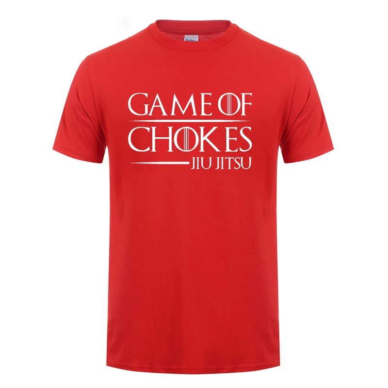 Мужская и женская футболка BJJ GAME OF CHOKES летняя хлопковая с коротким рукавом