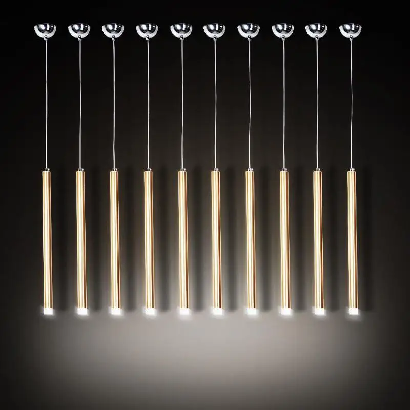 

30/50*3cm Simple Modern Led Creative Personality Aluminum Tube Pendent Lamp for Restaurant Art Decoration Lamp Bar light 1081