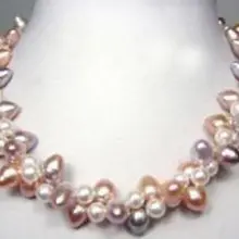 Свадебные украшения красивые разноцветные пресноводные жемчужины ожерелье серебряные кварцевые Кристалл женские