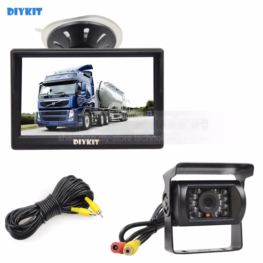 DIYKIT 5 inch LCD Display Rear View Car Monitor with Waterproof Color Ccd Reverse Backup Car
