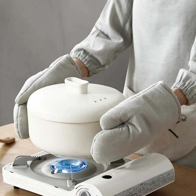 

Kithch Heat Resistant Gloves Thicken Oven Gloves Hanging Cooking Mitten Baking Glove Microwave Bbq Glove Kithchen Accessories