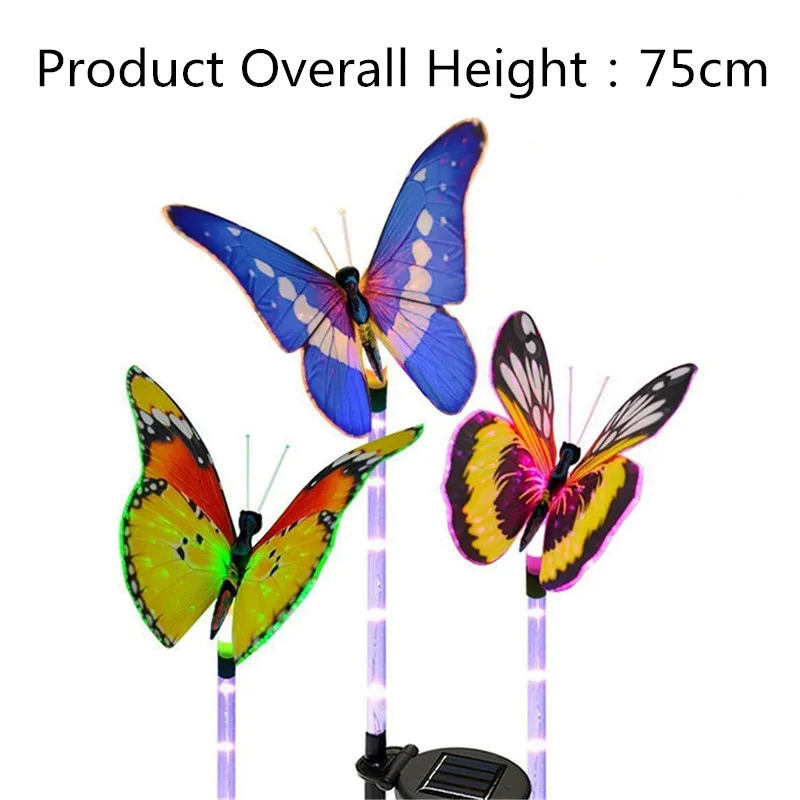 

Smuxi 3Pcs Waterproof Solar Powered Butterfly Color Change Stake Outdoor LED Garden Light Landscape Path LED Lawn Light