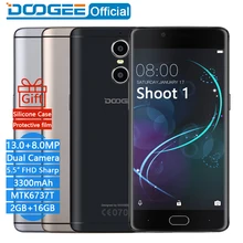 DOOGEE Tirer 1 Double Arrière Caméras D’empreintes Digitales 5.5 Pouces FHD 2 GB + 16 GB LTE mobile téléphones Android 6.0 MTK6737T Quad Core 3300 mAH 2 SIM