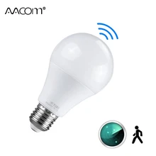 Радарный датчик ампулы светодиодный E27 светильник 10 Вт 15 Вт 20 Вт 220 В светодиодный Didoe Точечный светильник ночник с PIR датчиком движения для коридора
