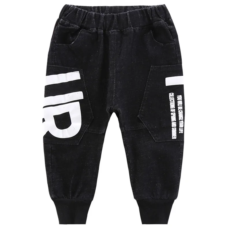 1 Jogger Boys Pants Kids Jeans Bebe Pantalones Fall & Winter Warm Jeans Denim Designed Letters Pants New Year