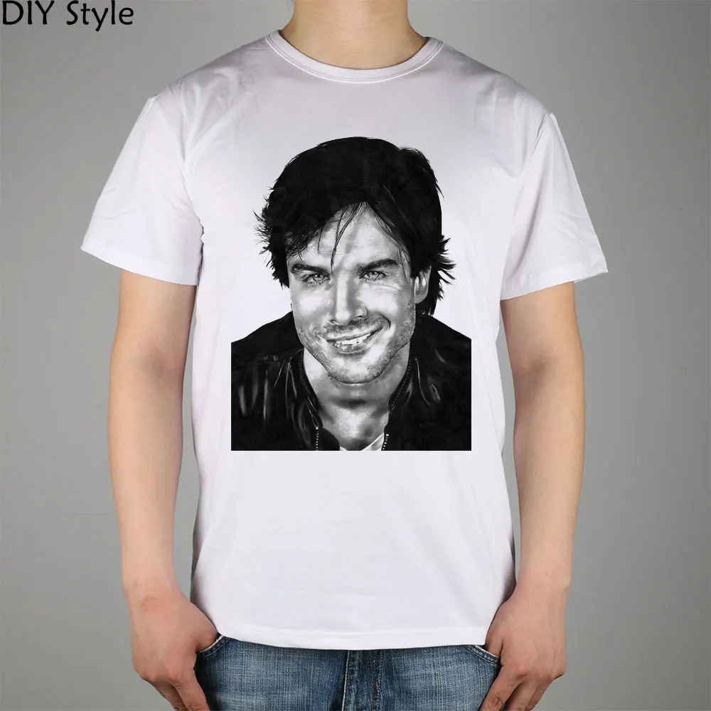 Damon Salvatore Vampire Diaries Ian Somerhalder T shirt Top Lycra