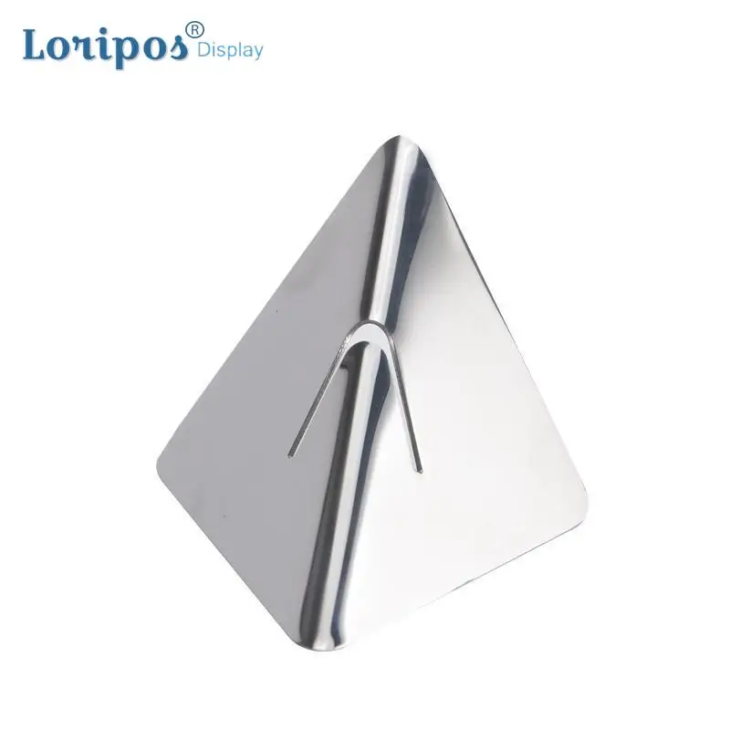 

Stainless Steel Triangular Tables Name Card Clip Menu Stand Note Paper Photo Picture Clip Metal Label Holder Price Tag Display