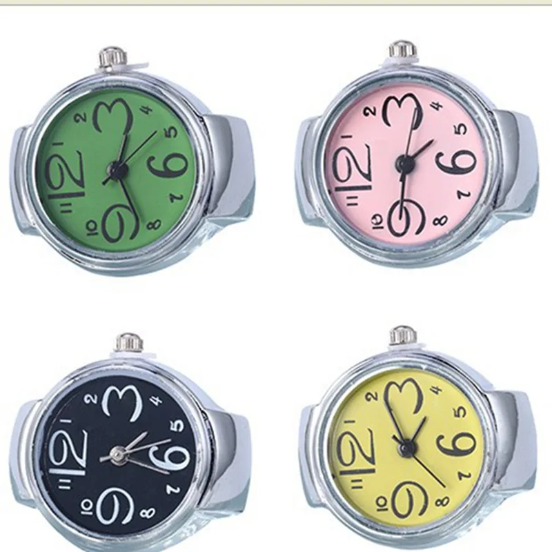 

Hot Sale Trend Physical Shooting Ring Watch Pink Diamond Disc Fashion Ring Unique Couple Watch anillo reloj mujer