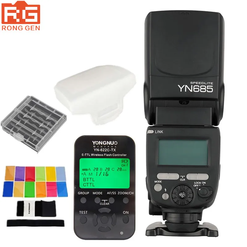 

YONGNUO YN685 YN-685 (YN-568EX II Upgraded Version) Wireless HSS TTL Flash Speedlite for Canon + YN622C-TX + Filter + Diffuser