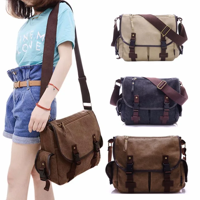 New Canvas Messenger Bags Men S Solid Cover On Casual School New Canvas Messenger Bags Men S Solid Cover On Casual School Shoulder Male Capacity Cross