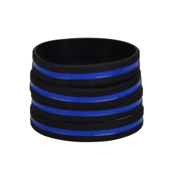 

2pcs Sports Wristband Basketball Baseball Football Silicone Rubber Wrist Bands Blue Striped Sport Hand Support