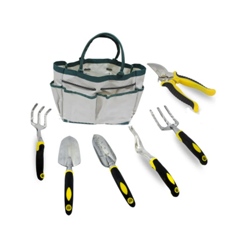 

MX-DEMEL 7 in 1 Multipurpose Gardening Tools Set for Men / Women Aluminum Alloy Gardening Tools Canvas Bag