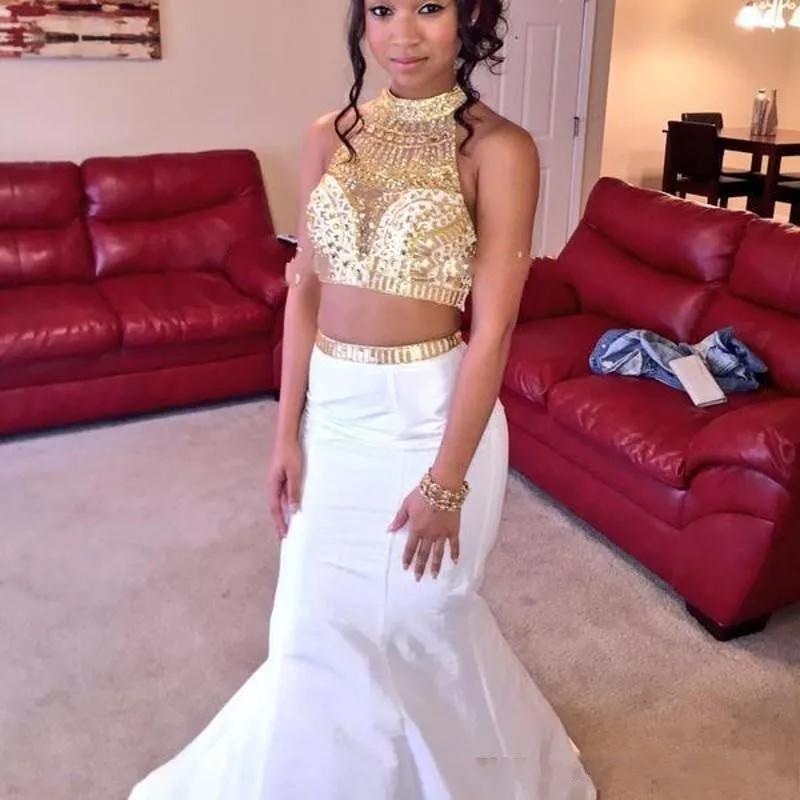 Prom Dresses Gold and Black Top