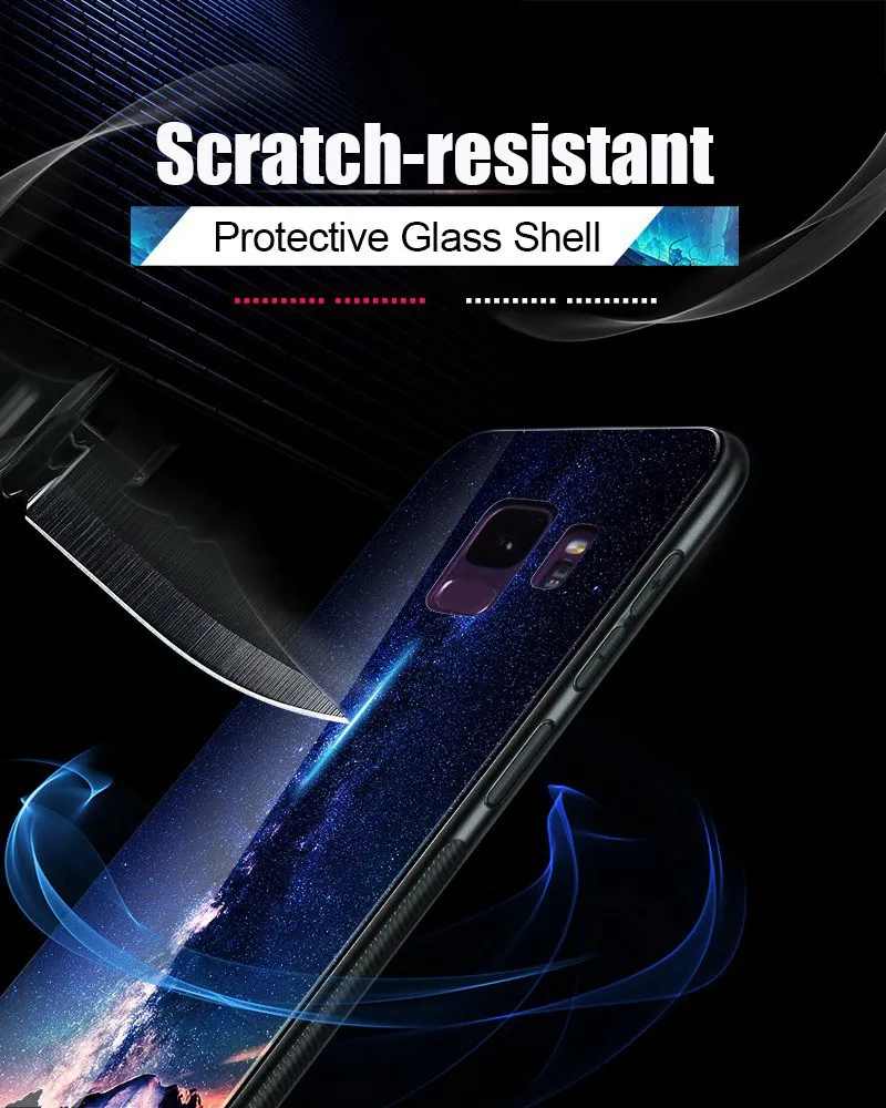 TOMKAS Tempered Glass Case For Samsung Galaxy S9 S9 Plus Silicone Coque Patterned Phone Cover Cases For Samsung Galaxy Note 8 (11)
