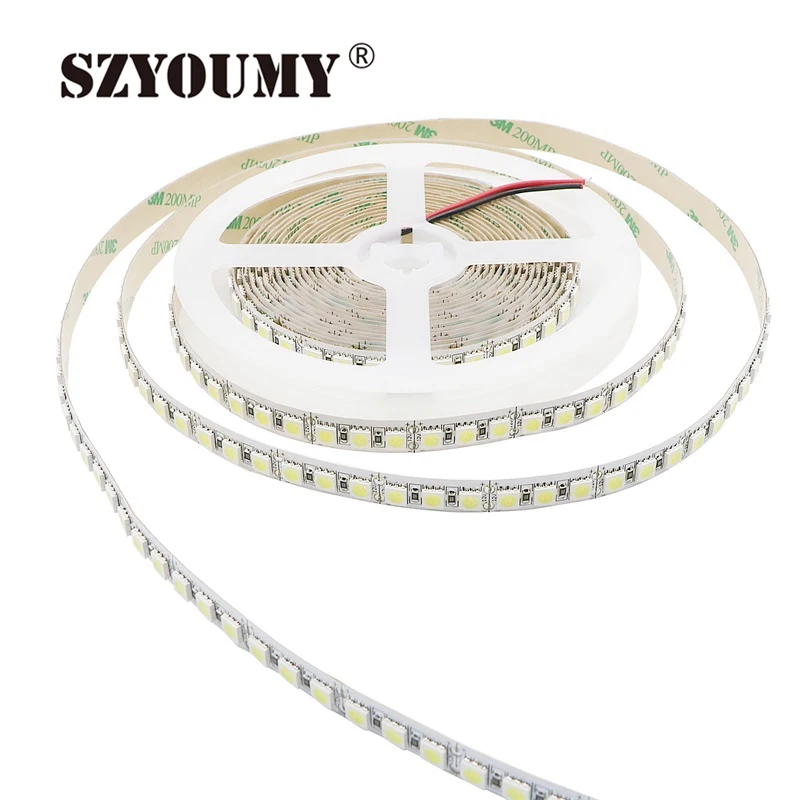 SZYOUMY ультра яркий DC 12 V RGB Светодиодная лента 5050 SMD 5 M 600 светодиодный не водонепроницаемый Fita светодиодный гибкий фонарь неоновая Лента