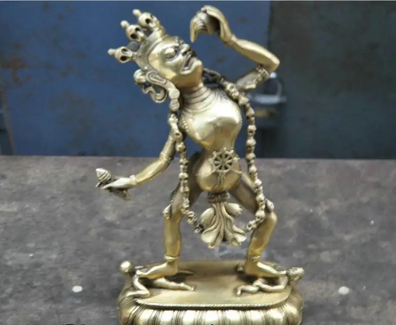 

10" China Buddhism Bronze Mahakala Yamantaka Shakyamuni Buddha Sculpture Statue