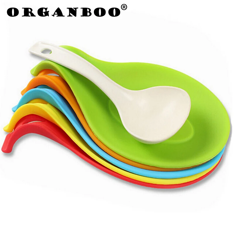 

SALE !! Kitchen Cooking Tools Silicone Spoon Fork Mat Shelf Spoon Rests & Pot Clips Holder Organizer Colher De Silicone