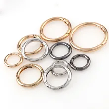 5 pc Gold Silber Gun Schwarz Farbe Kreis Runde Karabiner Camping Frühling Snap Clip Haken Keychain Camping Klettern Wandern Im Freien(China)