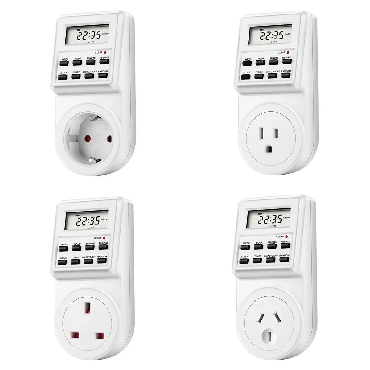 

EU UK US FR BR Plug Digital Weekly Programmable Electrical Wall Plug-in Power Socket Timer Switch Outlet Time Clock 16A/3680W