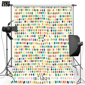

DAWNKNOW Colorful Dots Vinyl Photography Background For Children Polyester Backdrops For Baby Photo Studio S1521