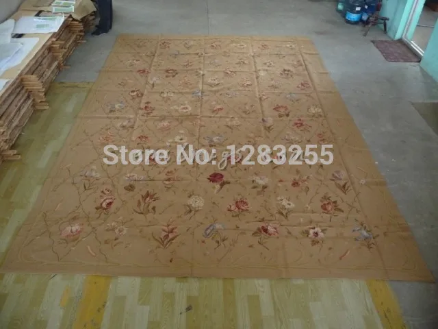 

Hand-woven Needle Tip 100% Wool Carpet Antique Needlepoint Throw Knitted Sofa Blanket Luxury Wool Rug Carpet