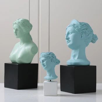 

Black base color Venus bust Resin The bust of Venus Statues Sculptures Nordic pendulum creative portrait decoration