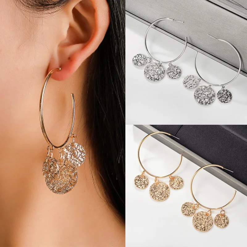 

Geometric Earrings Gold Silver Boho Jewelry Drop Women Circle Dangle Statement