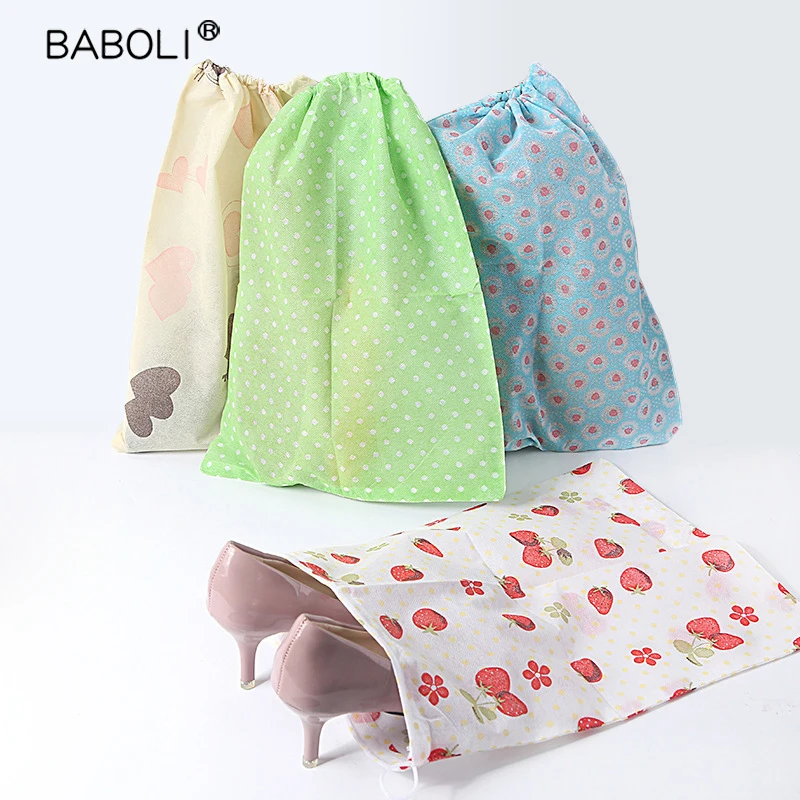 

Drawstring Shoes Storage Bag Dust-proof Printing Non-woven Bag Travel Leather Shoes Sneakers Living Room Wardrobe Home Storage