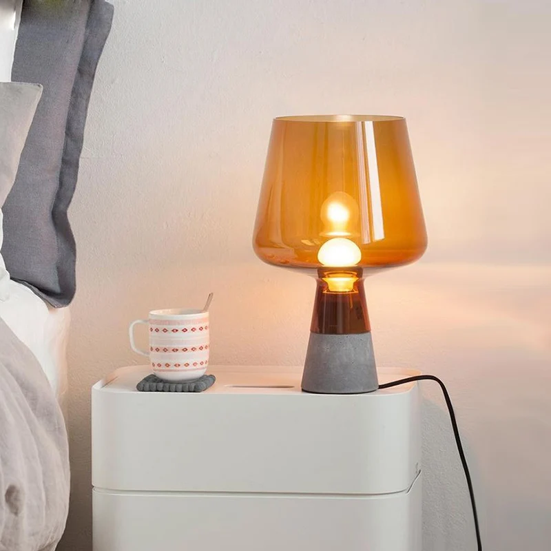 Nordic Table Lamp Bedside Lamp Glass Bedroom Led Desk Lamp Home deco