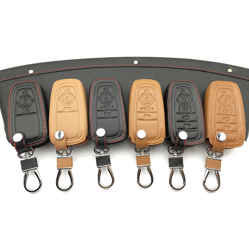 

Hot sale 100% leather car key case Car wallet For ford Explorer Taurus Escape Mustang Flex key cover car keys accessories shell