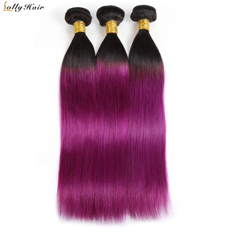 1b purple ombre straight hair bundles (3)