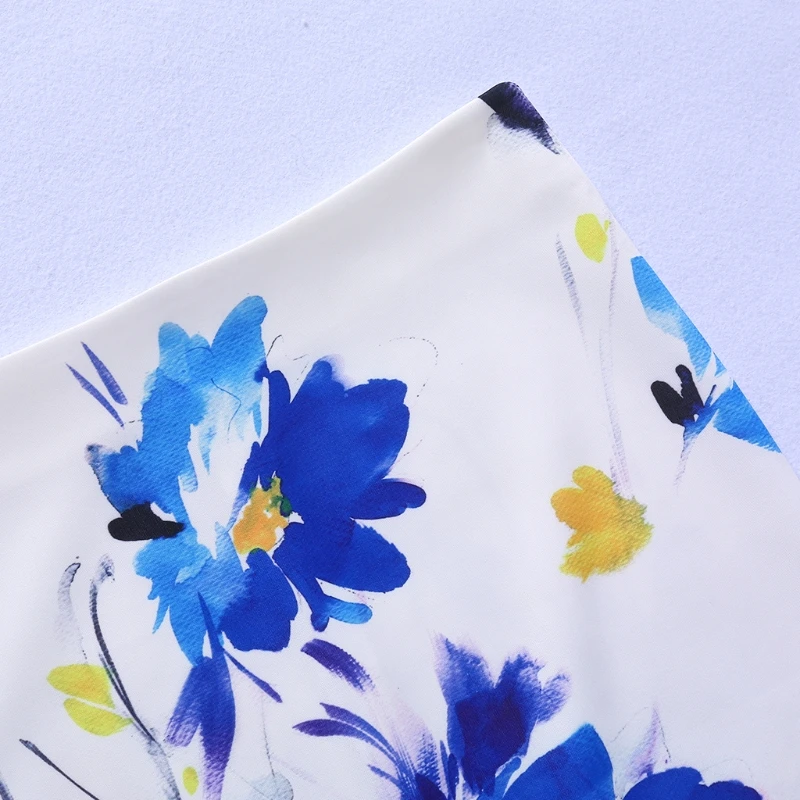 KLV цветочный узор с высокой талией Женская деловая офисная одежда миди юбка-карандаш