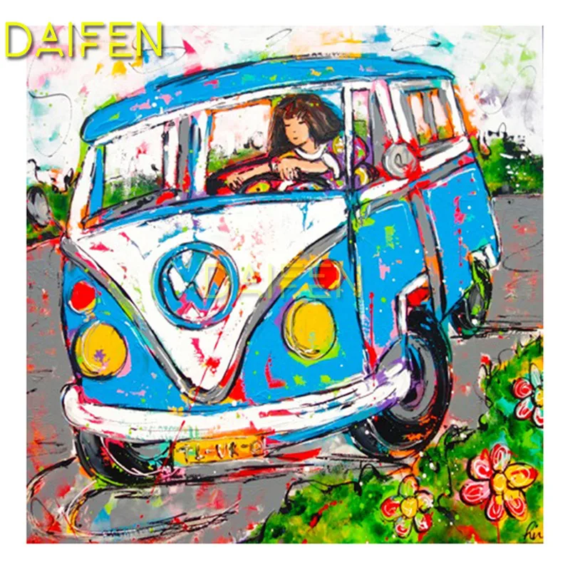 

5D DIY Diamond painting Full Square Diamond embroidery Cross stitch female diver car bus flower Full Round Diamond mosaic