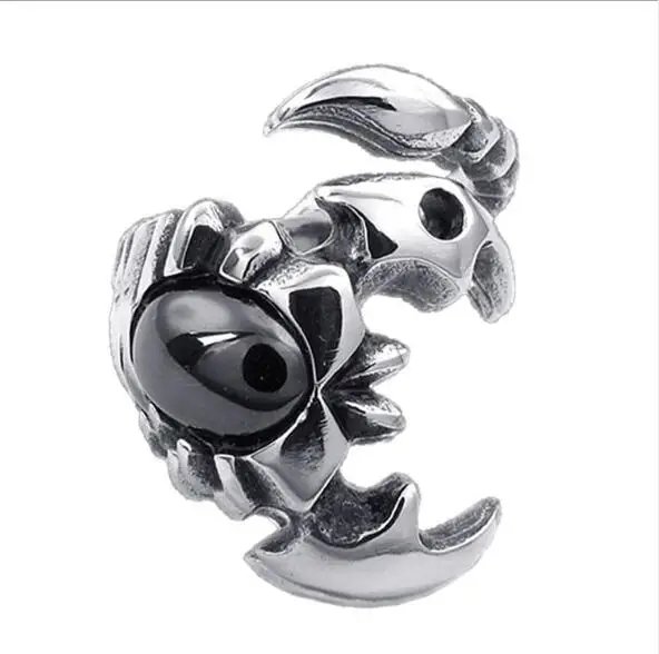 

Domineering Scorpion Black Gem Men's Ring Vintage Personality Men's Single Ring Scorpio Jewelry