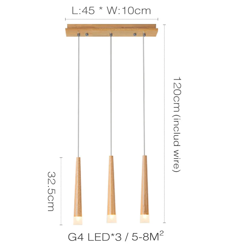 Японский стиль, деревянный современный подвесной потолочный светильник, веревочный подвесной светильник для столовой G4, светодиодная Люстра для кухни - Цвет корпуса: 3 Heads