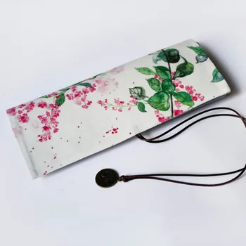 

Vintage Floral Canvas Pencil Bag Kawaii Stationery Storage Holder School Office Supplies Pencilcase Cosmetic Bag Gift for Girls