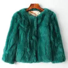 Этель ANDERSON, натуральный мех кролика, Женское пальто из натурального кроличьего меха/куртка, верхняя одежда, красивый фиолетовый цвет, размер XXXL - Цвет: Dark Green