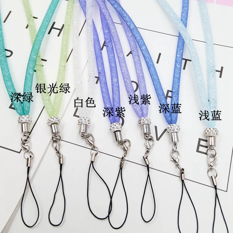 40cm Korea Colorful Crystal PVC Lanyard Cellphone/Card/Key Chain Strap For iPhone/Samsung Hanging String Accessories 40cm Korea Colorful Crystal PVC Lanyard Cellphone/Card/Key Chain Strap For iPhone/Samsung Hanging String Accessories