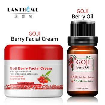 

New Goji Berry Facial Cream+ Hyaluronic Acid Goji Berry Essentian Oil Rose Flavor Chinese Wolf Berry Anti-wrinkle Cream