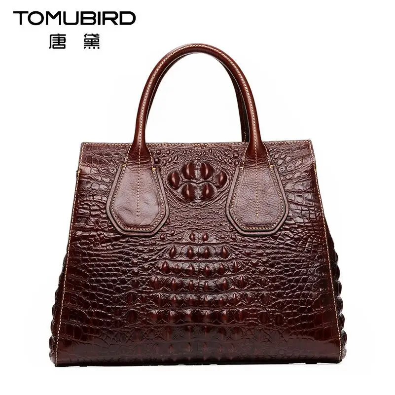 TOMUBIRD new superior cowhide leather Classic Designer Embossed Crocodile Leather Tote Top Handle Handbags genuine leather bag TOMUBIRD new superior cowhide leather Classic Designer Embossed Crocodile Leather Tote Top Handle Handbags genuine leather bag