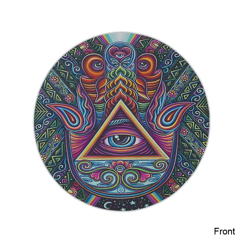 hamsa hand round mouse pad rubber mouse mat desk mat for office work Anti-slip Round PC Laptop Mat Small Size  (3)